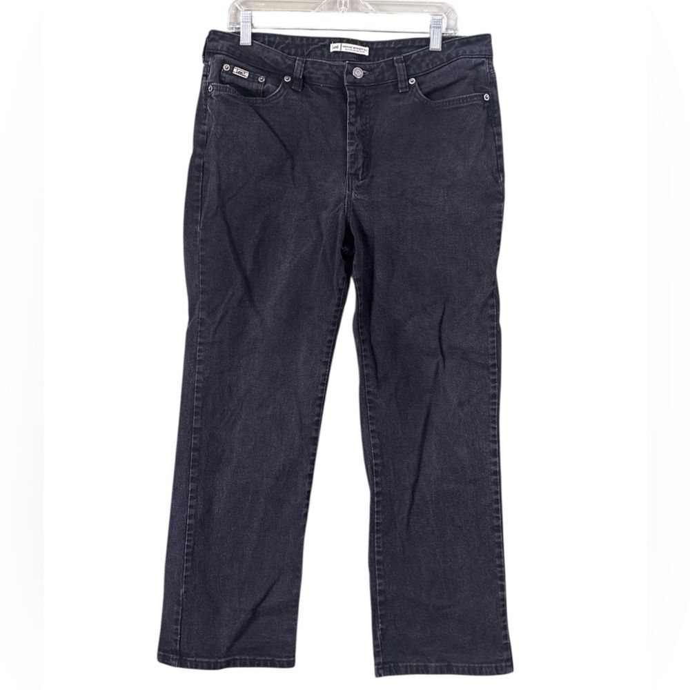 Lee Natural Straight Leg Just Below the Waist Black Jeans Sz 14